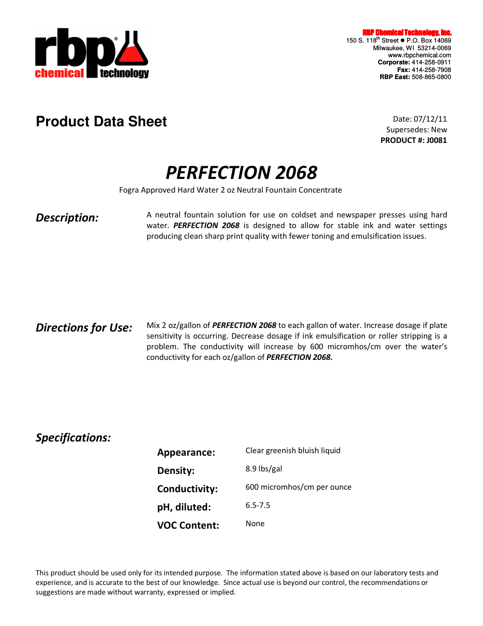 J0081 PERFECTION 2068