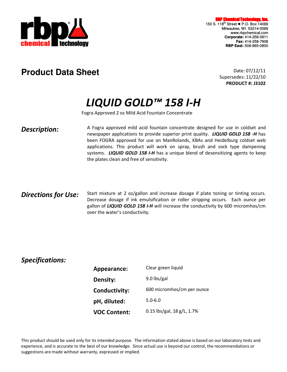 J3102 LIQUID GOLD 158 I-H