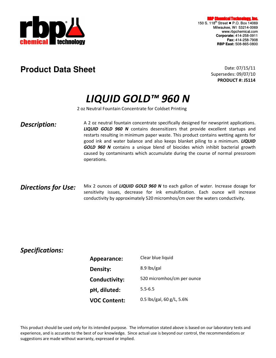 J5114 LIQUID GOLD 960N