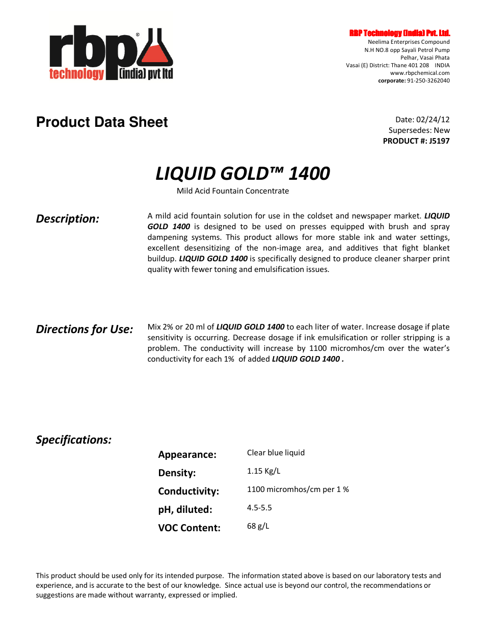 J5197 LIQUID GOLD 1400