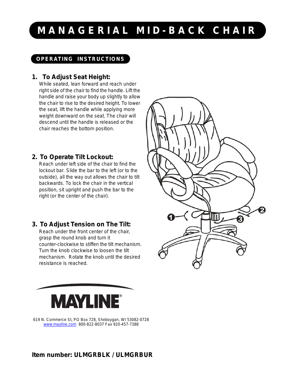 100 Series Mid-Back Chair