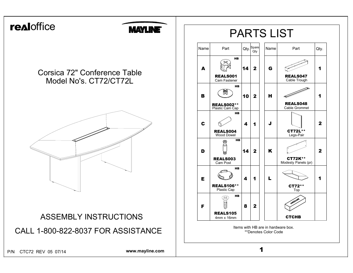 72" Conference Table Corsica Series