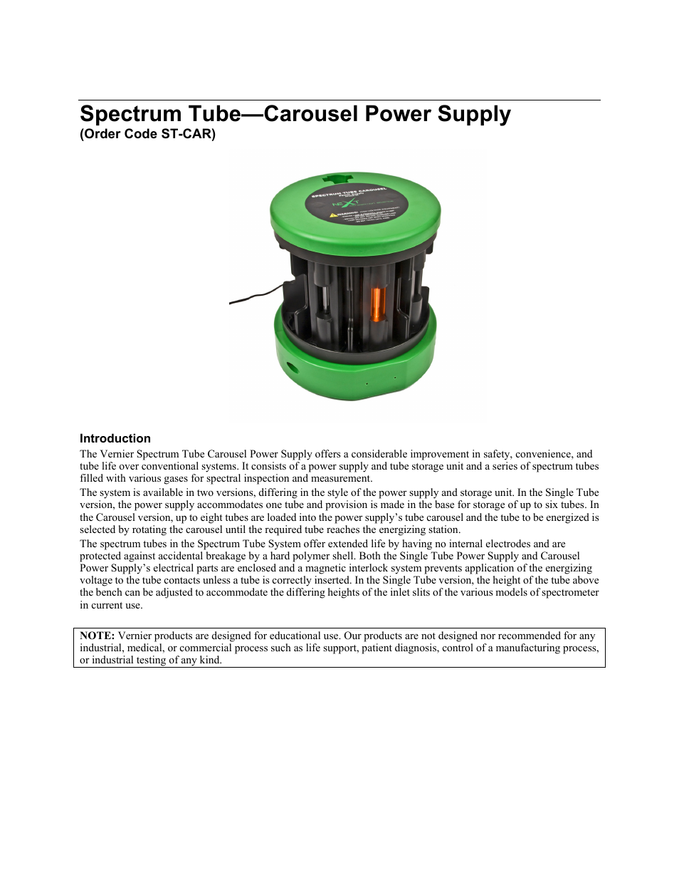 Spectrum Tube Carousel Power Supply