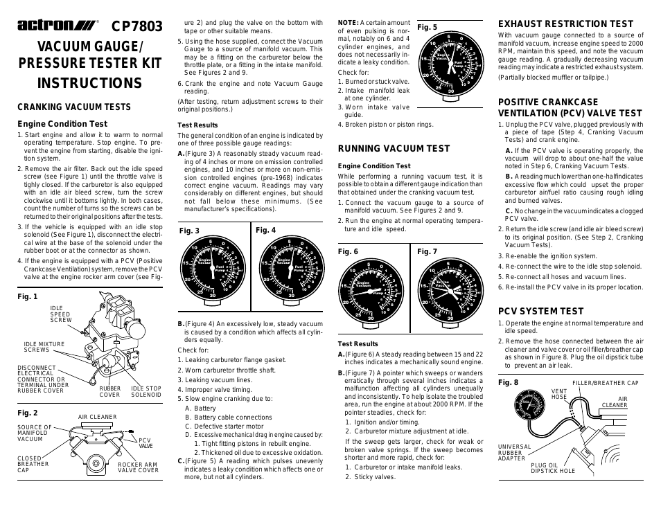 Vacuum & Pressure Tester Kit CP7803