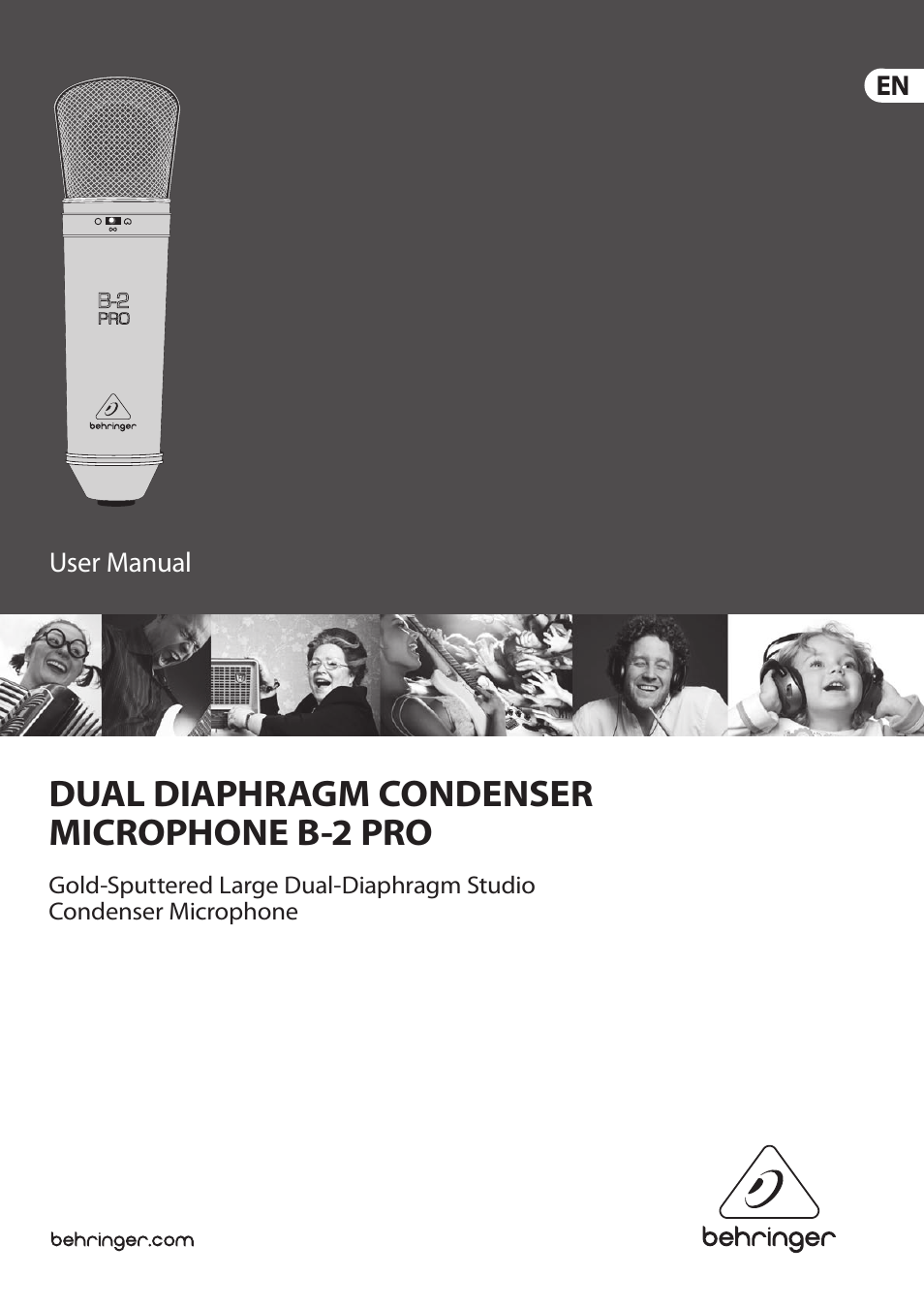 Gold-Sputtered Larg Dual-Diaphragm Studio Condenser Microphone B-2 Pro