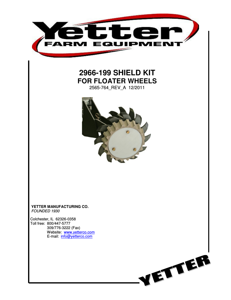 2966-199 Shield Kit For Floater Wheels