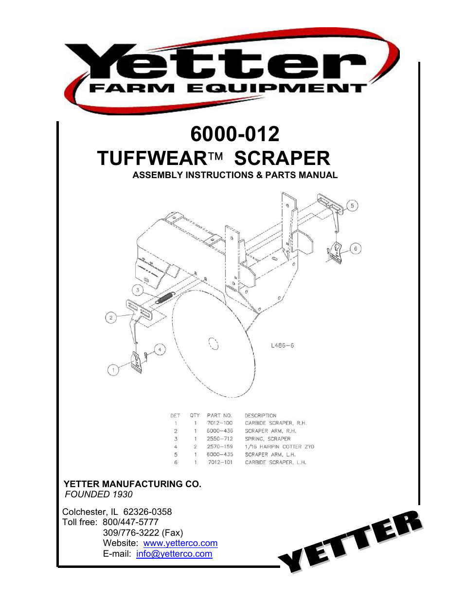 6000-012 Tuffwear Scraper