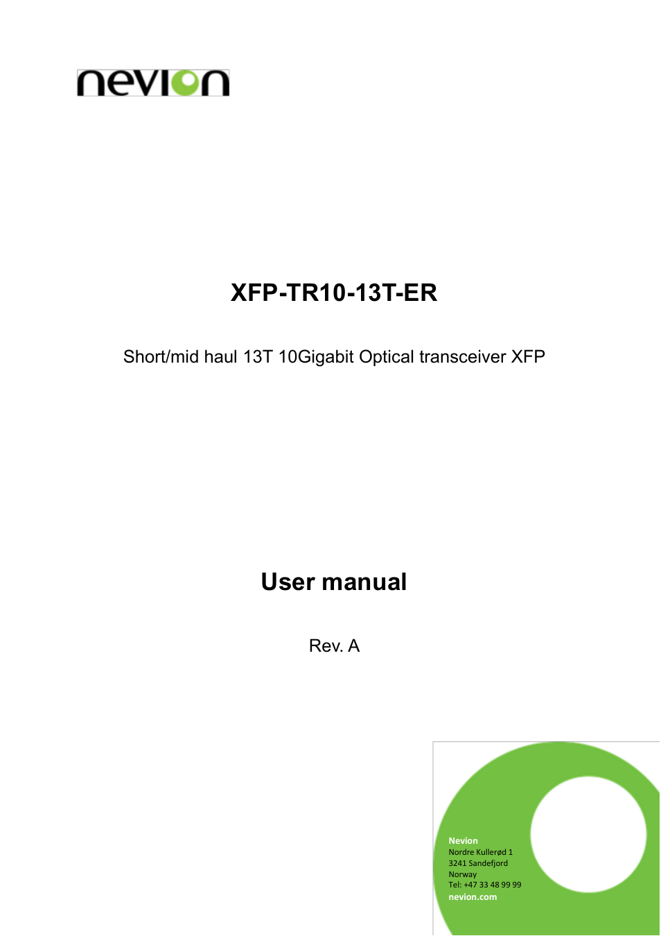 XFP-TR10-13T-ER