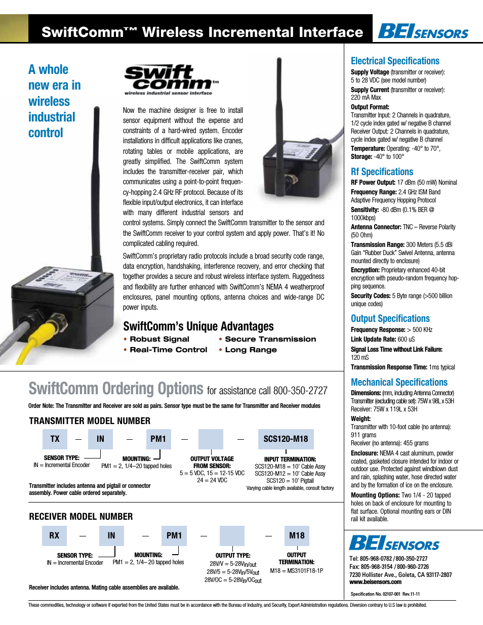 SwiftComm® Real-Time Wireless Encoder Interface