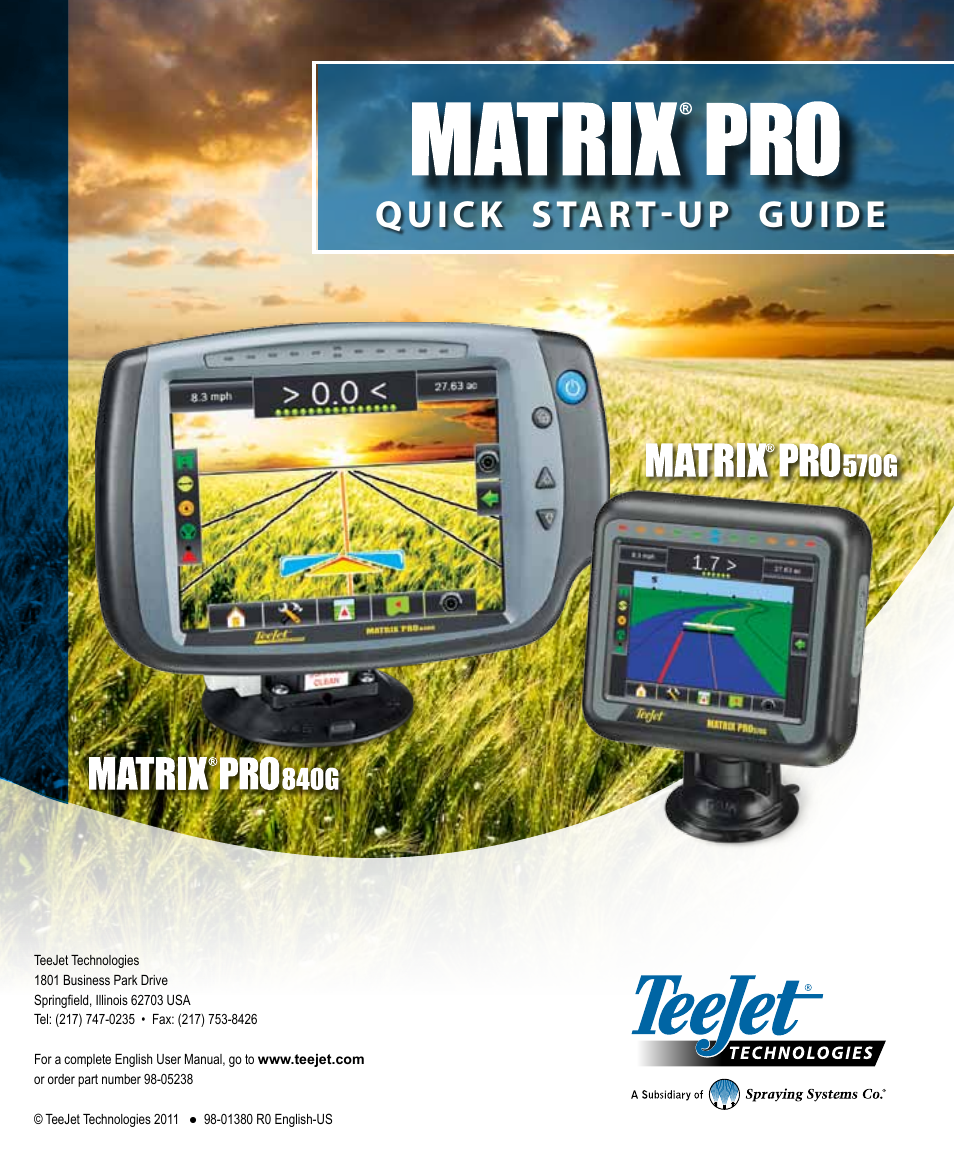 Matrix Pro 570G Start Up Guide