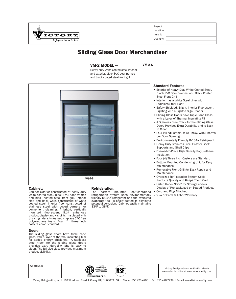 Sliding Glass Door Merchandiser VM-2S