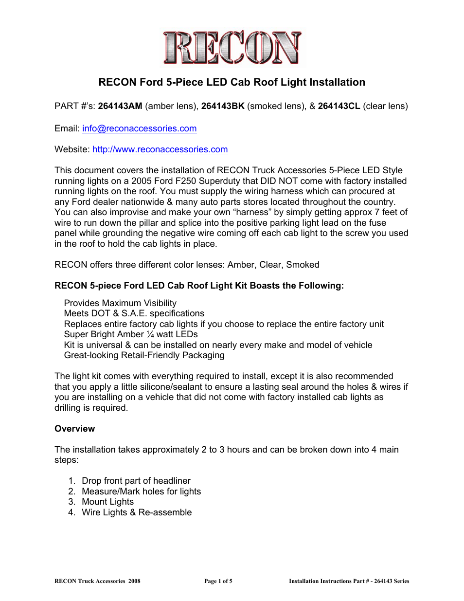264143 Cab Lights (Ford F-Series)