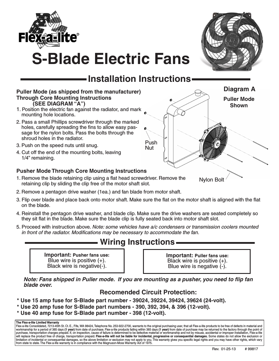 S-Blade Electric Fans