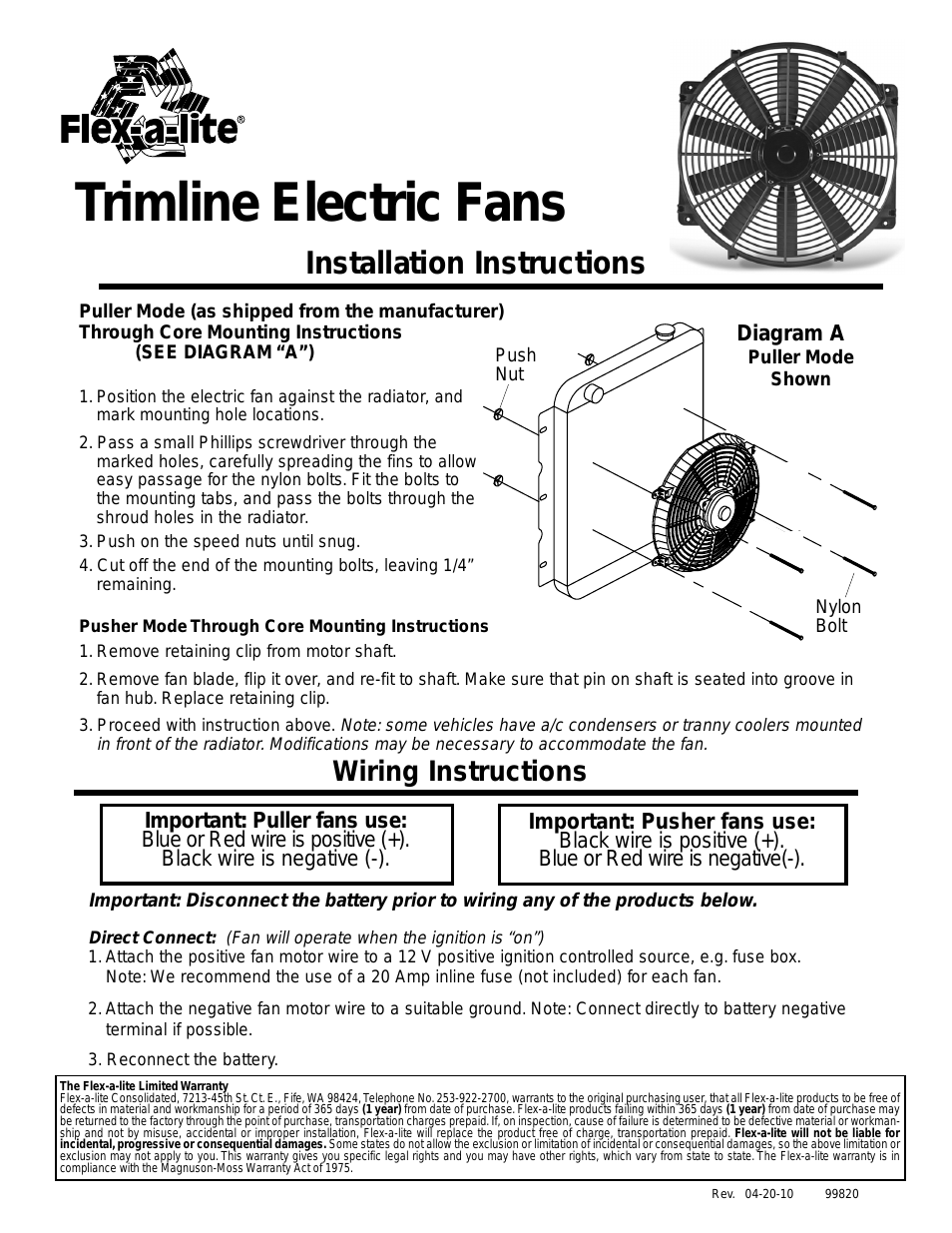 Trimline Electric Fans