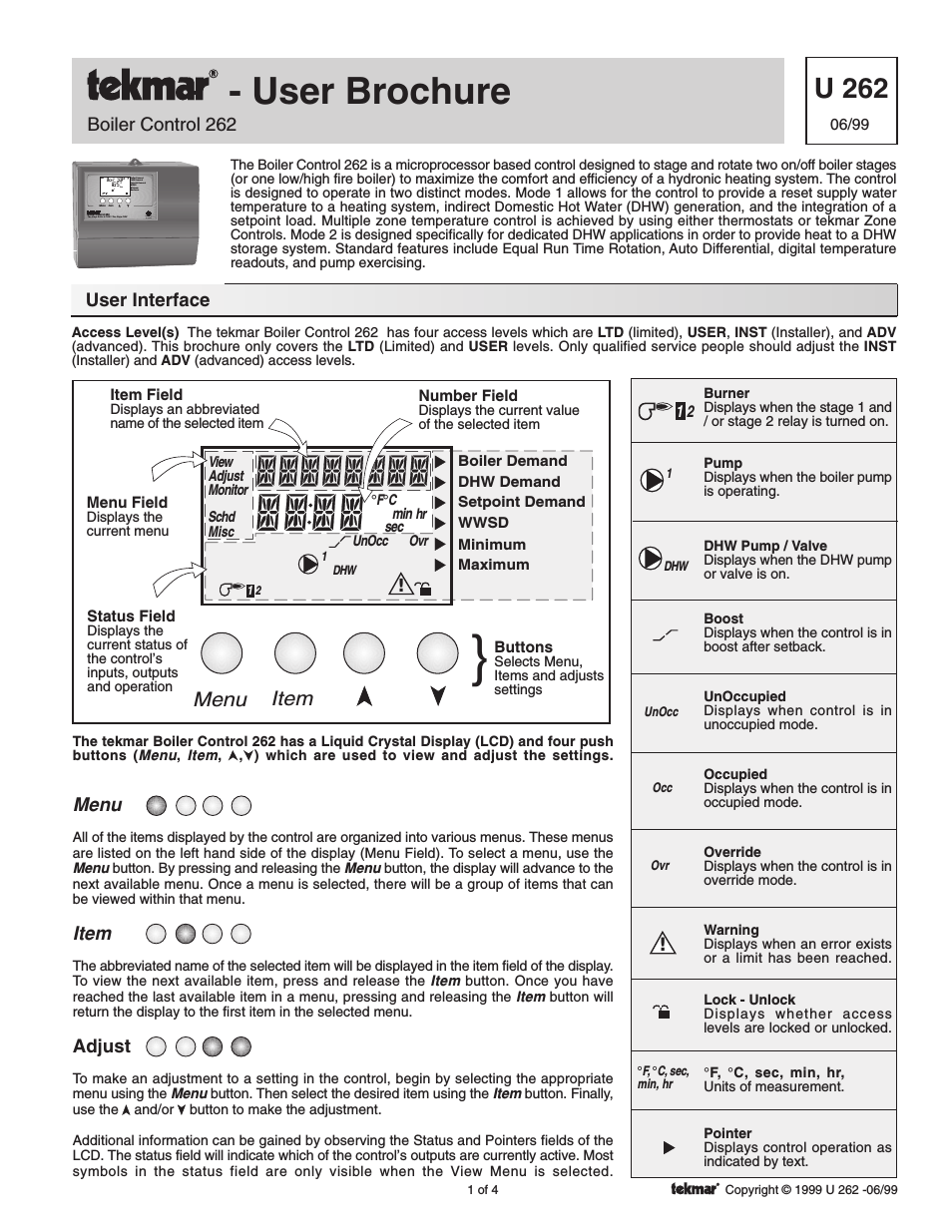 262 Boiler Control  User Manuals