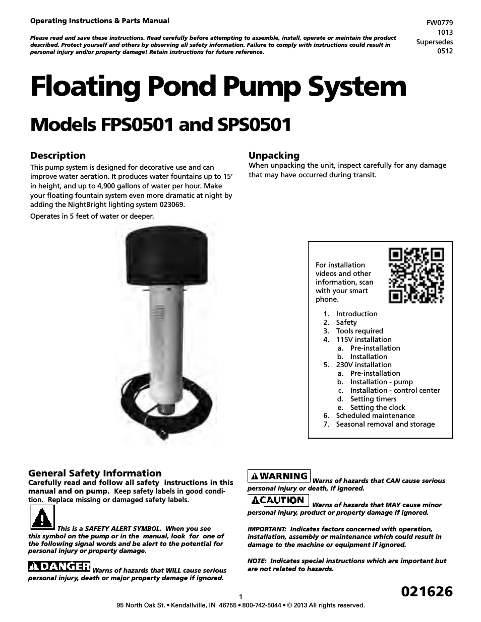 115V Pond and Fountain Systems SPS0501
