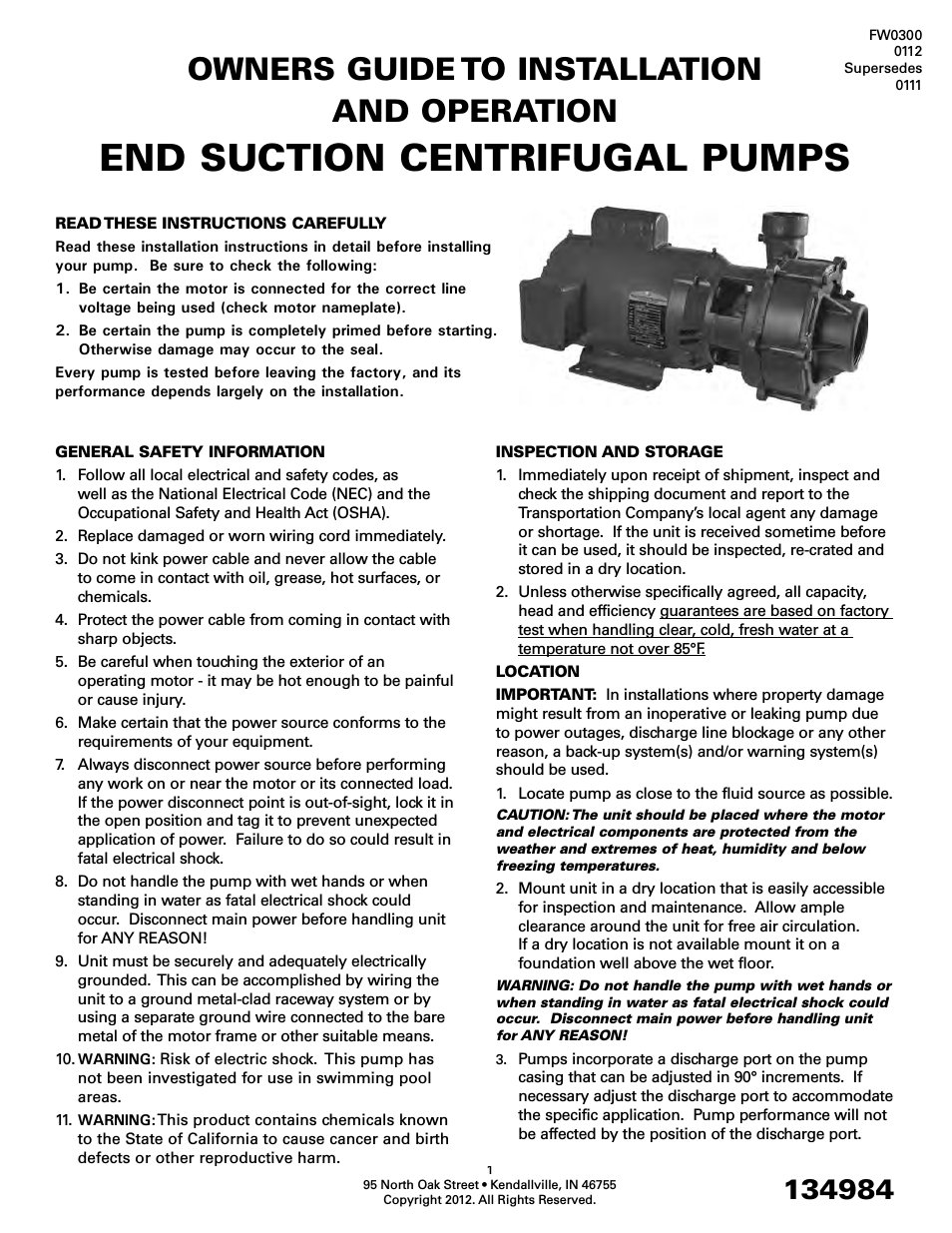 Constant Pressure Pumping Stations - end suction centrifugal pumps