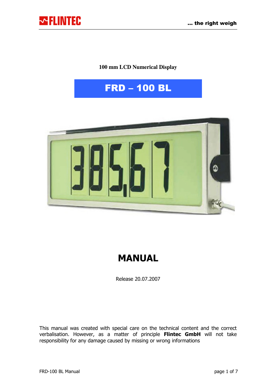 FRD-100 LCD