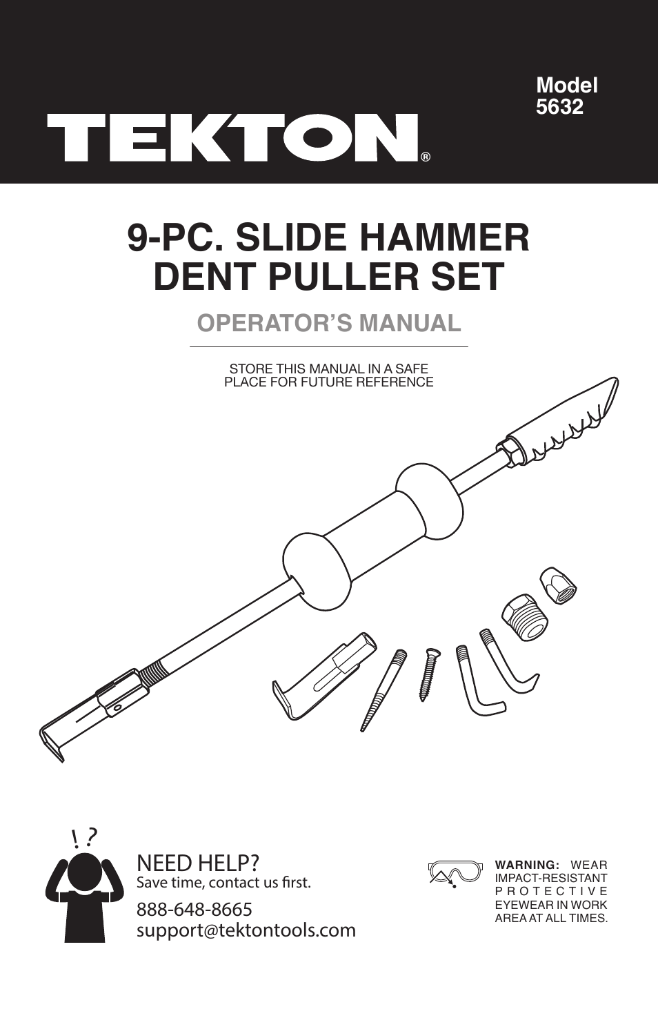 5632 - 9-pc. 5 lb. Slide Hammer Dent Puller Set