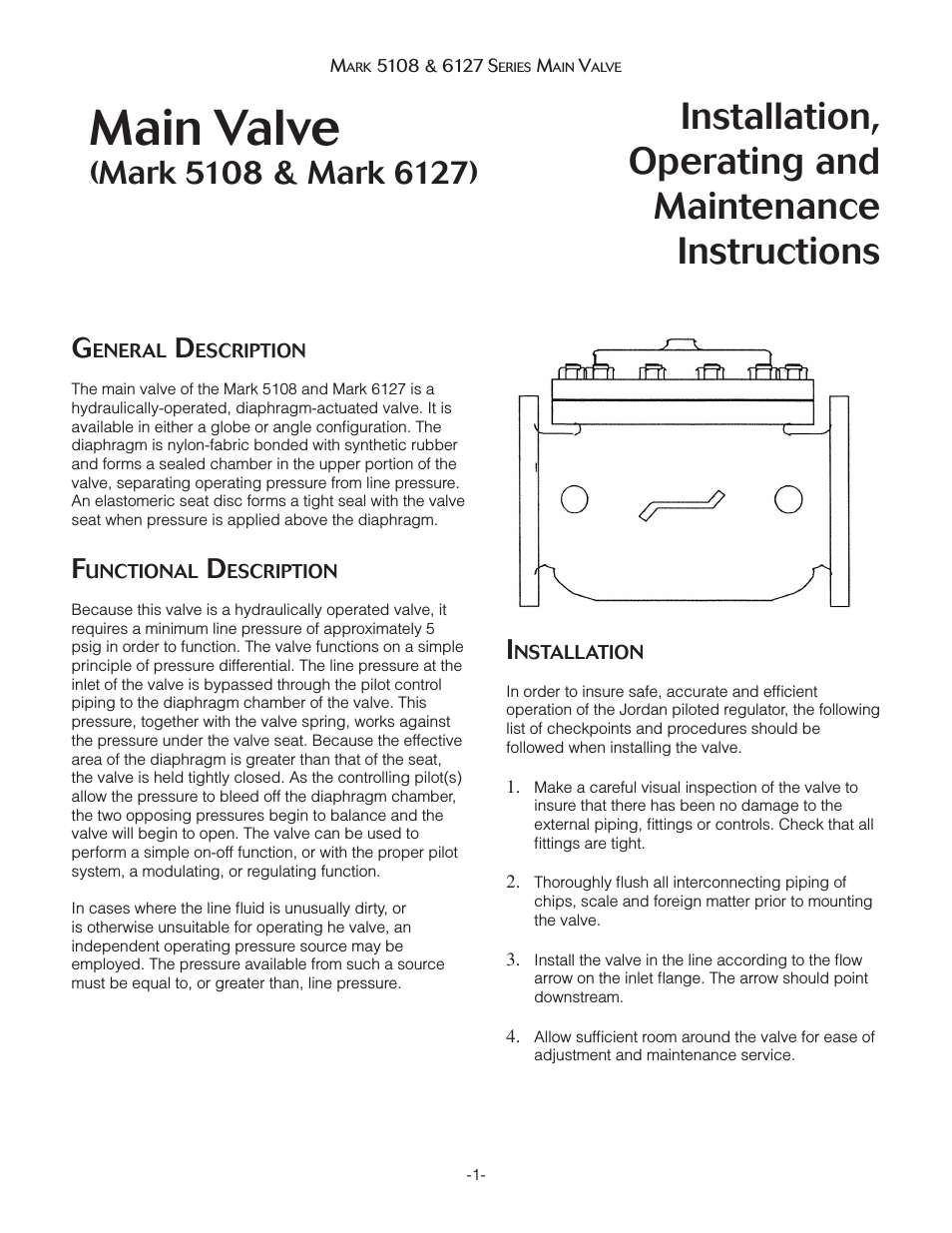 Mark 6127 Series Pressure Reducing Valves