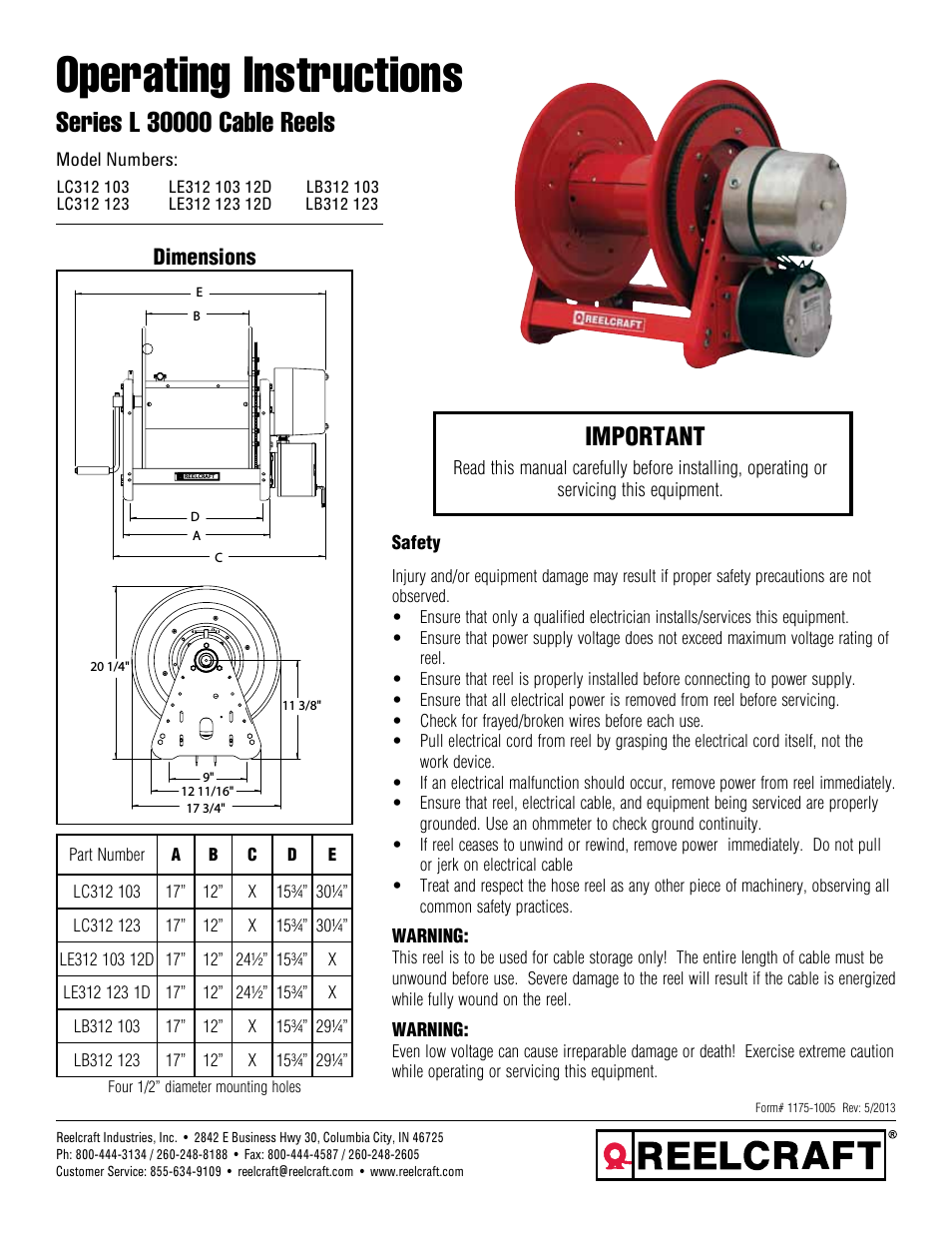 Series L30000 Cable Reels