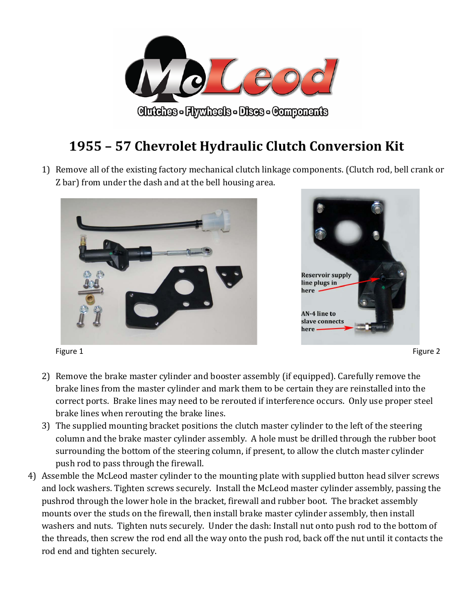 1955-57 Chevy Hydraulic Conversion Instructions