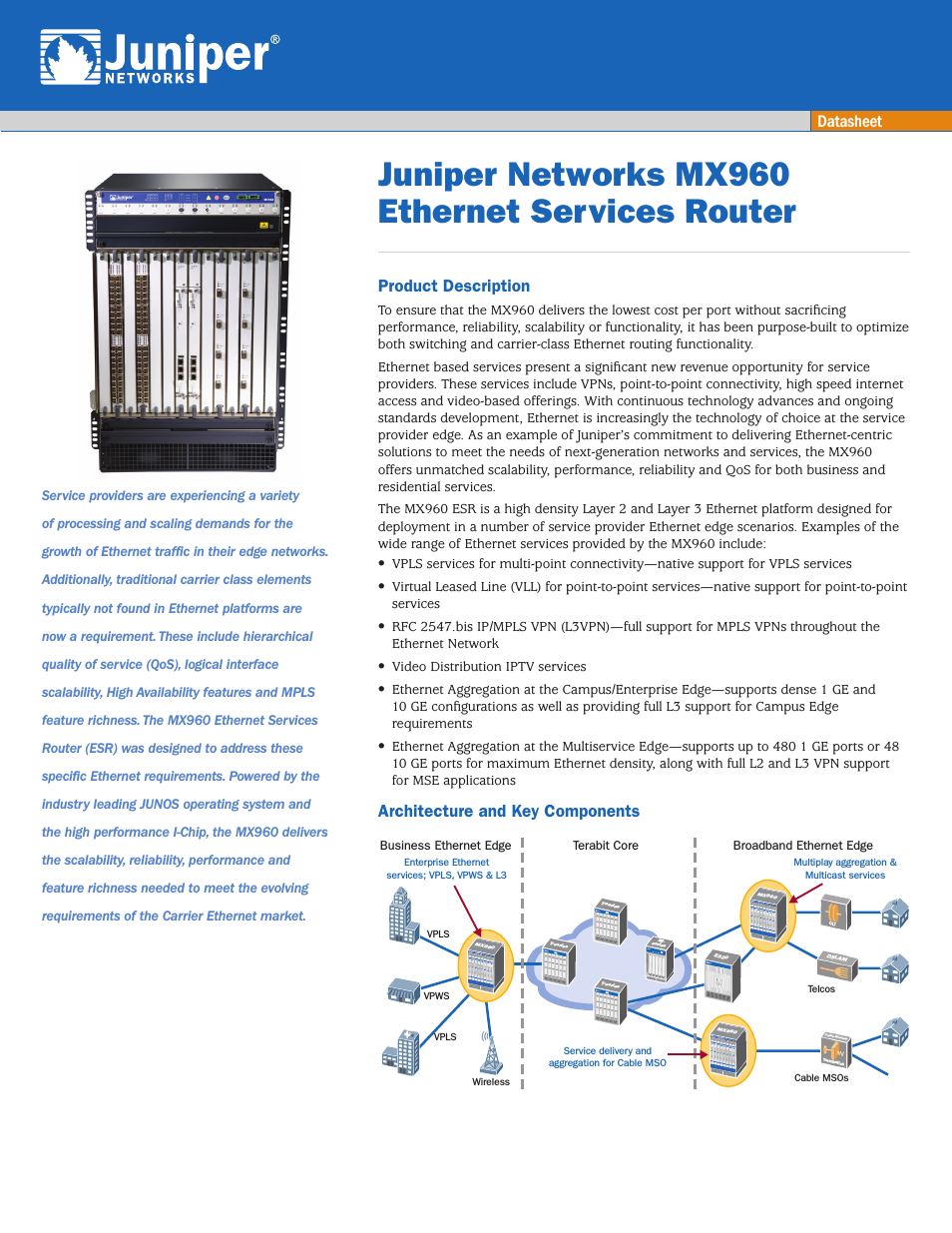 Ethernet Services Router MX960