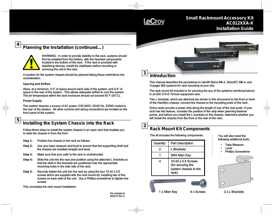 Small Rackmount AC012XXA-X Install Guide