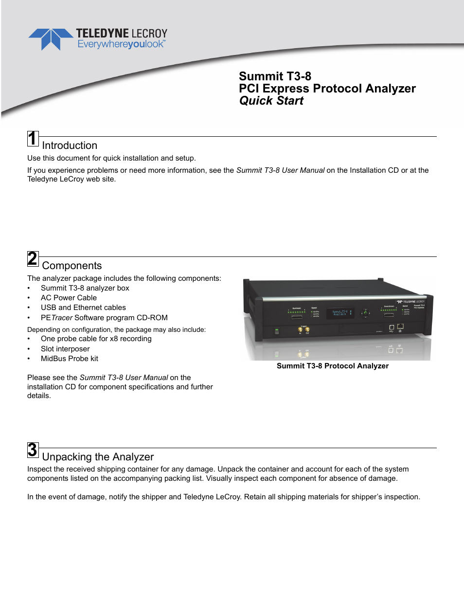 Summit T3-8 PCI Express Protocol Analyzer