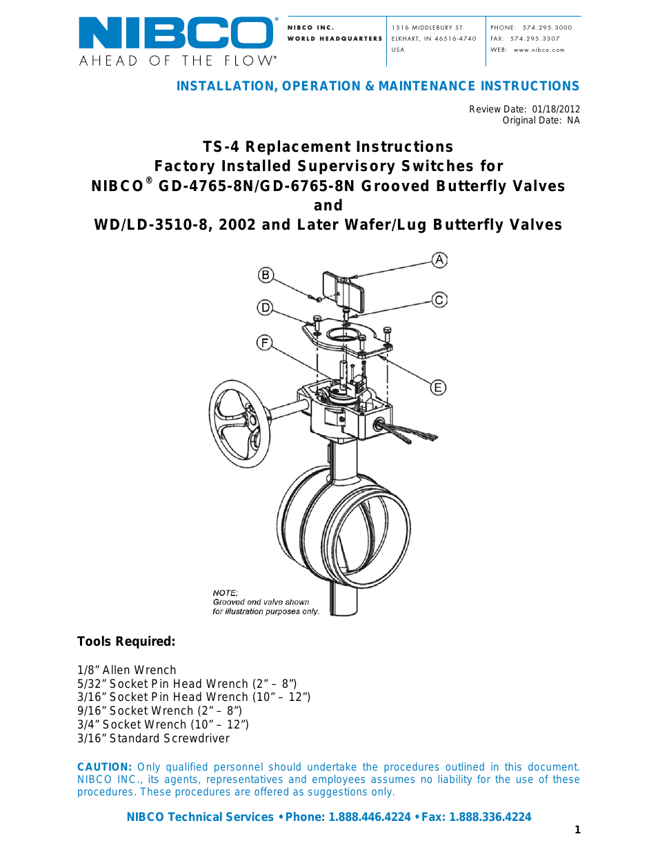 TS-4 Replacement Supervisory Switches For Butterfly Valves