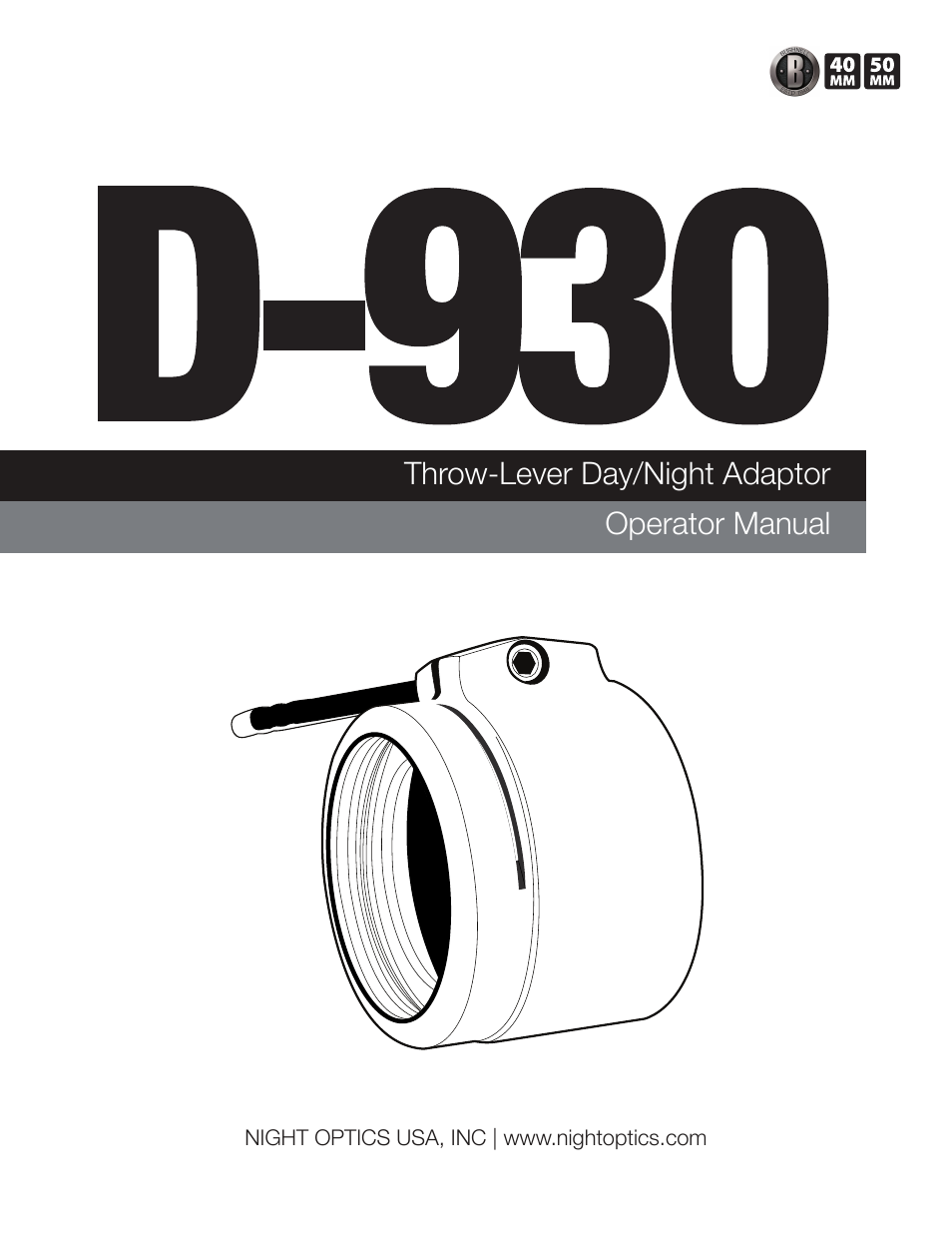 D-930 50mm Throw-Lever Day/Night Adaptor