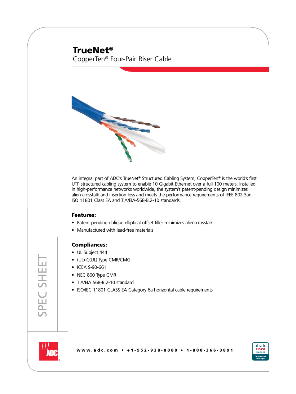 TrueNet Four-Pair Riser Cable