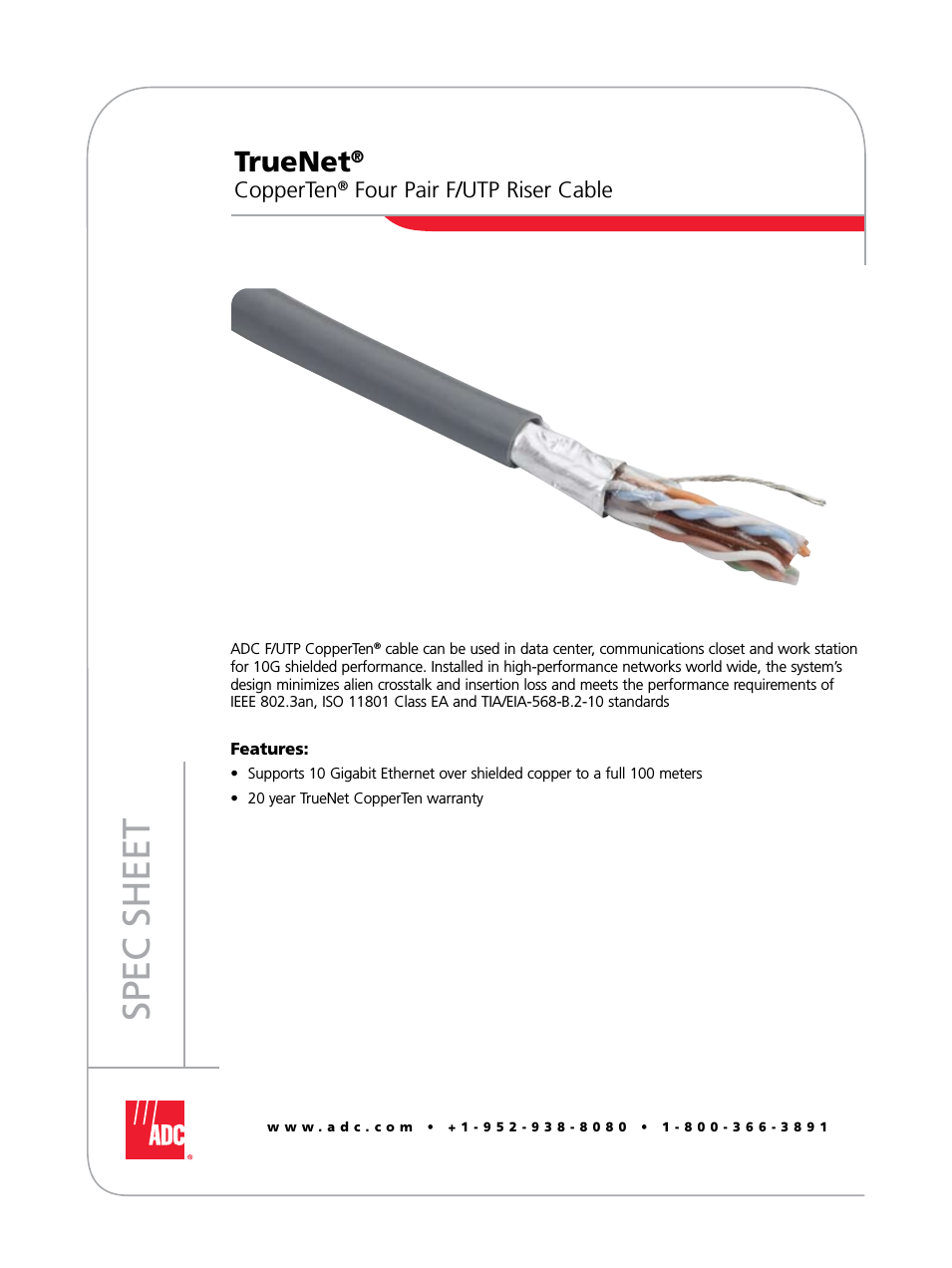 TrueNet F/UTP Riser Cable