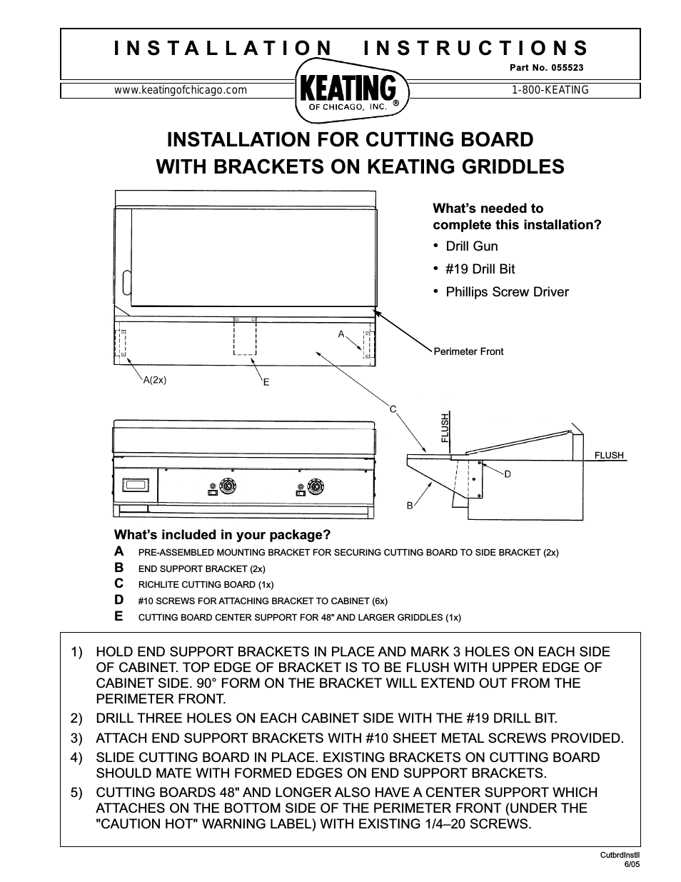 Cutting Board with Brackets 055523