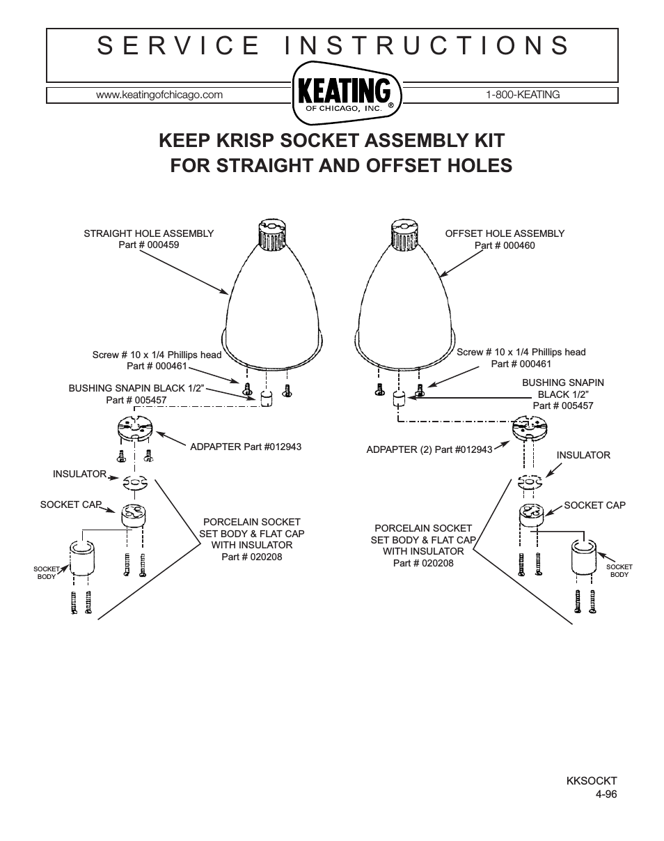 Krisp Socket Assembly Kit For Straight and Offset Holes
