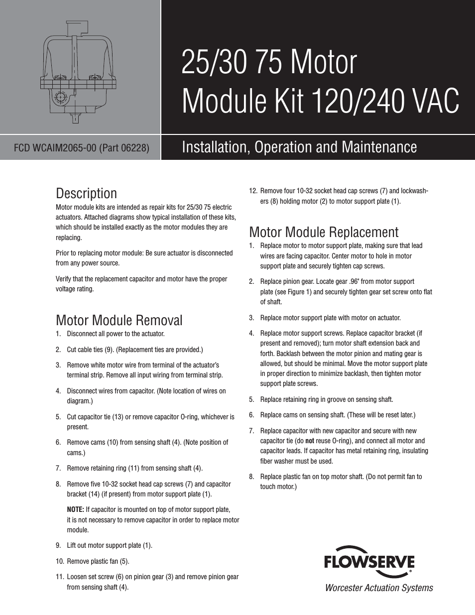 25 75 Motor Module Kit 120/240 VAC