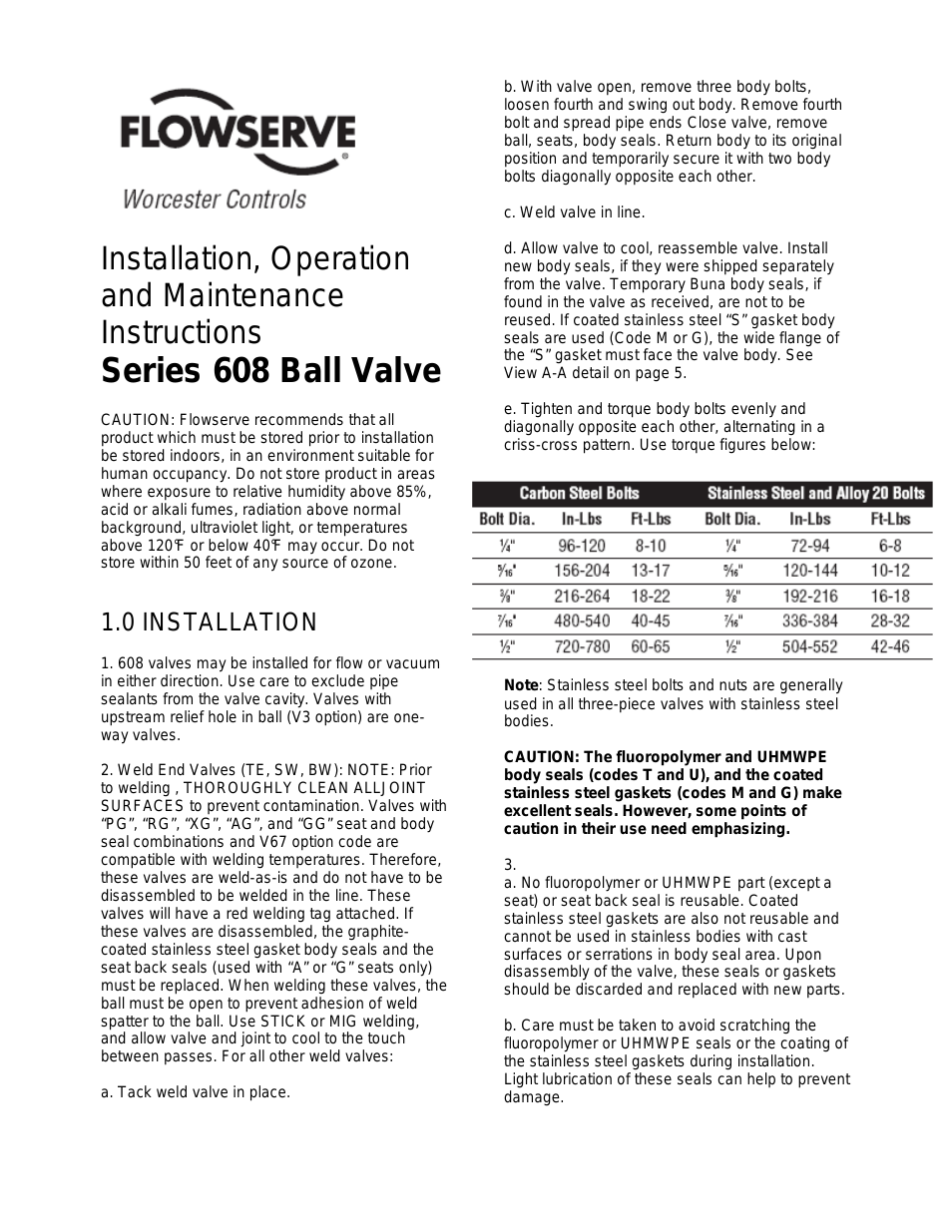 608 Series Ball Valve