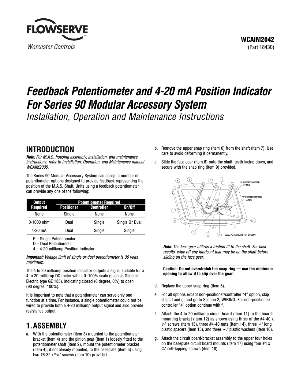 90 Series Feedback Potentiometer