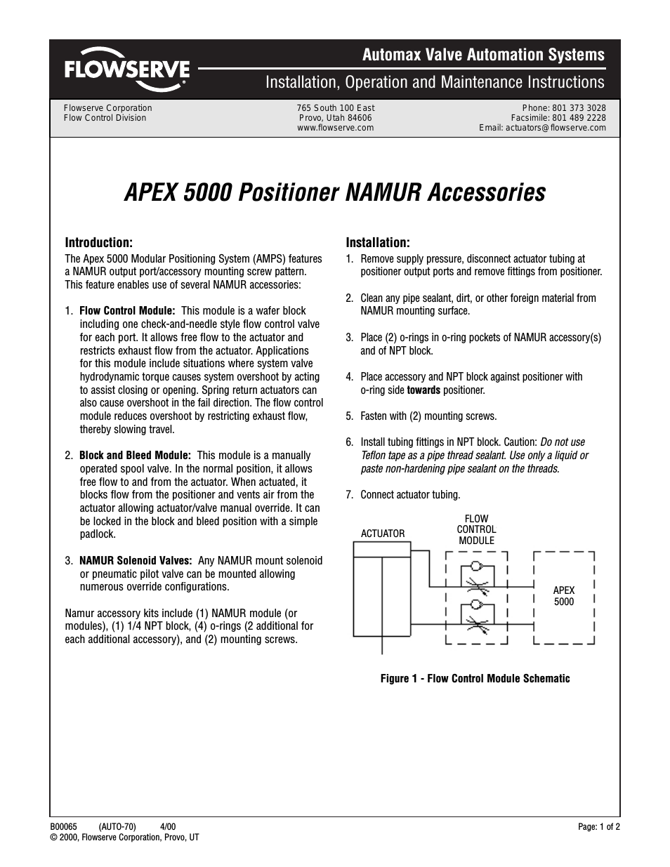 APEX 5000 Positioner NAMUR Accessories