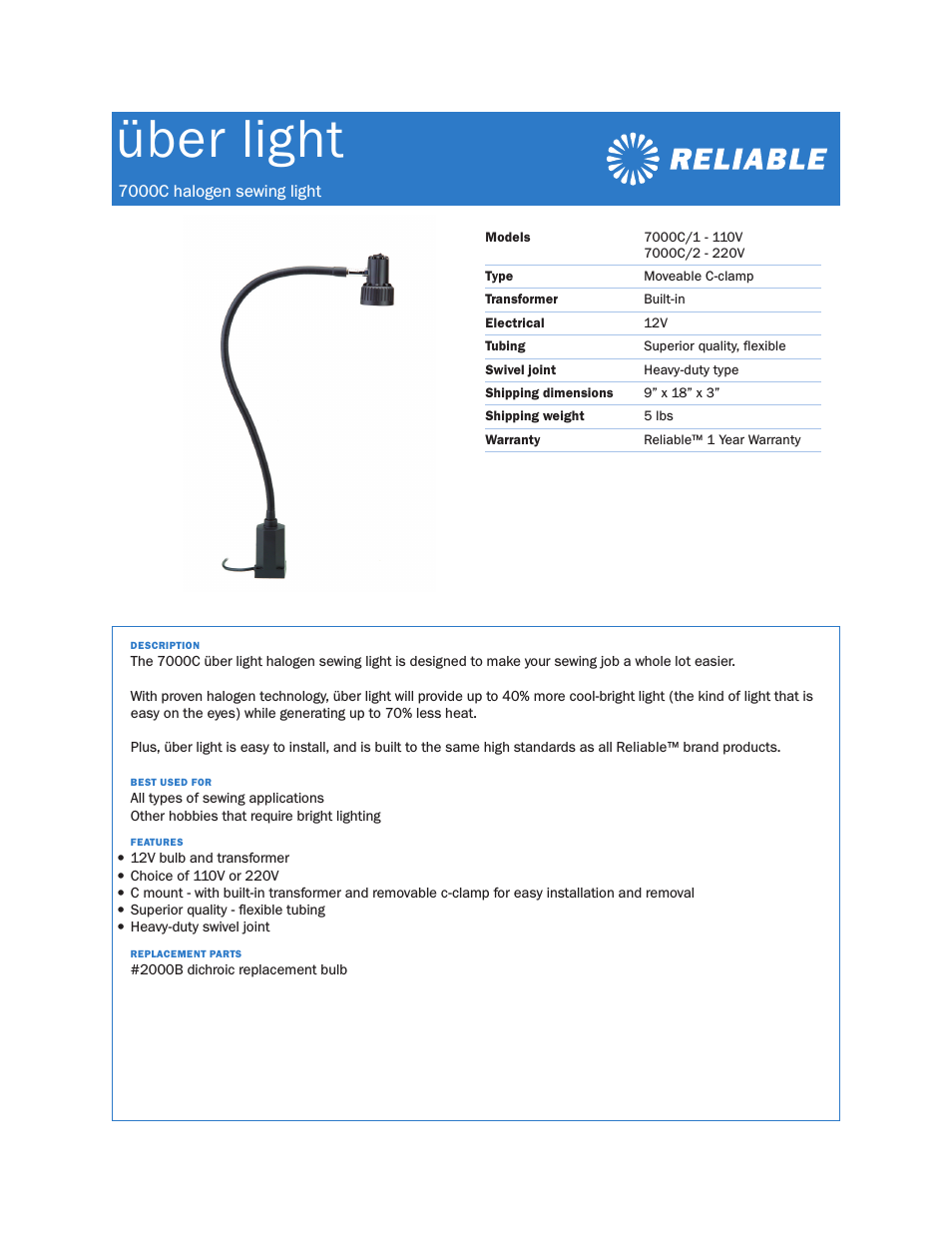 Uber Light 7000C/1 - 110V