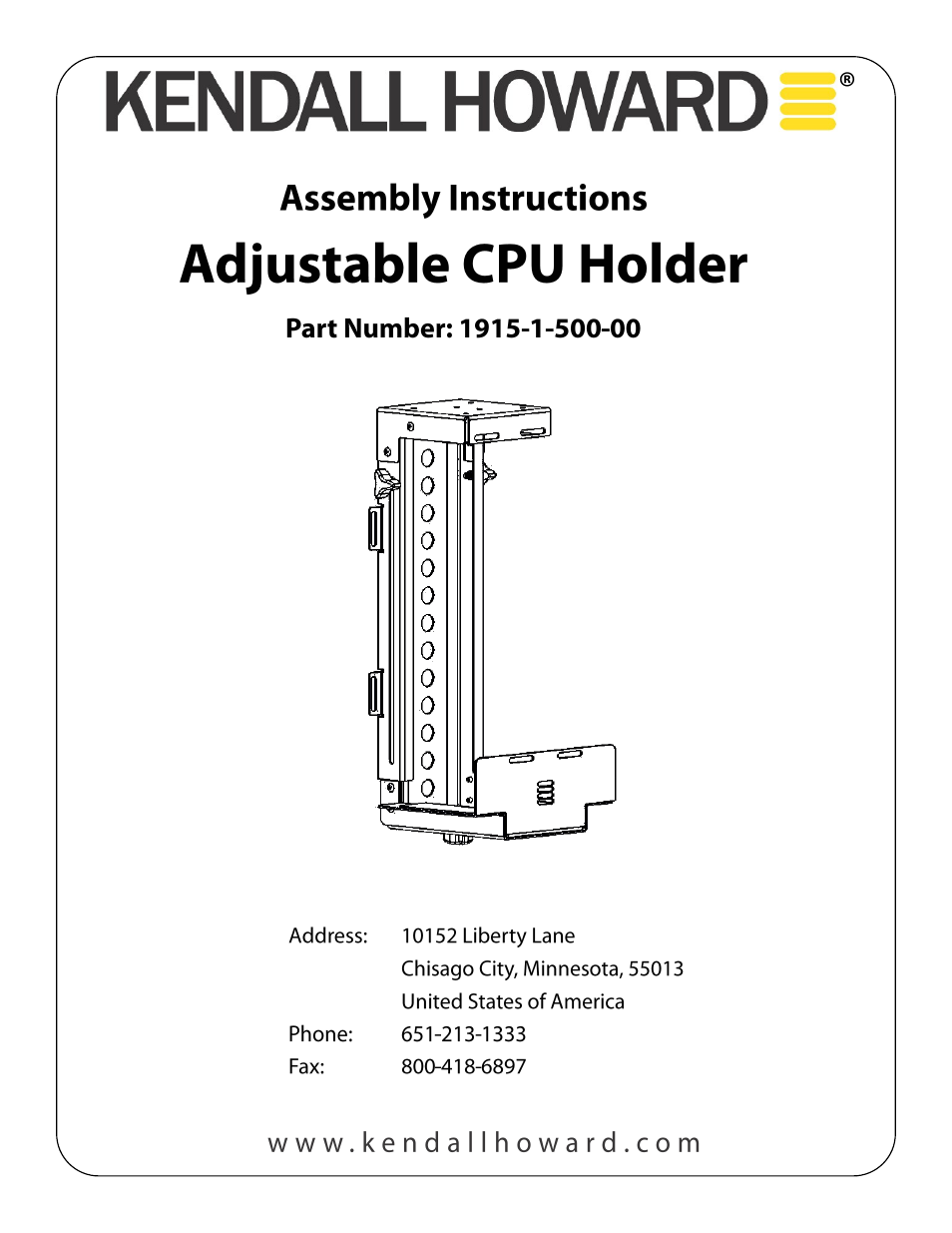 1915-1-500-00 Adjustable CPU Holder