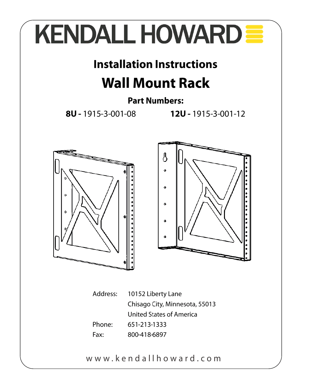 1915-3-001-08 8U Wall Mount Rack