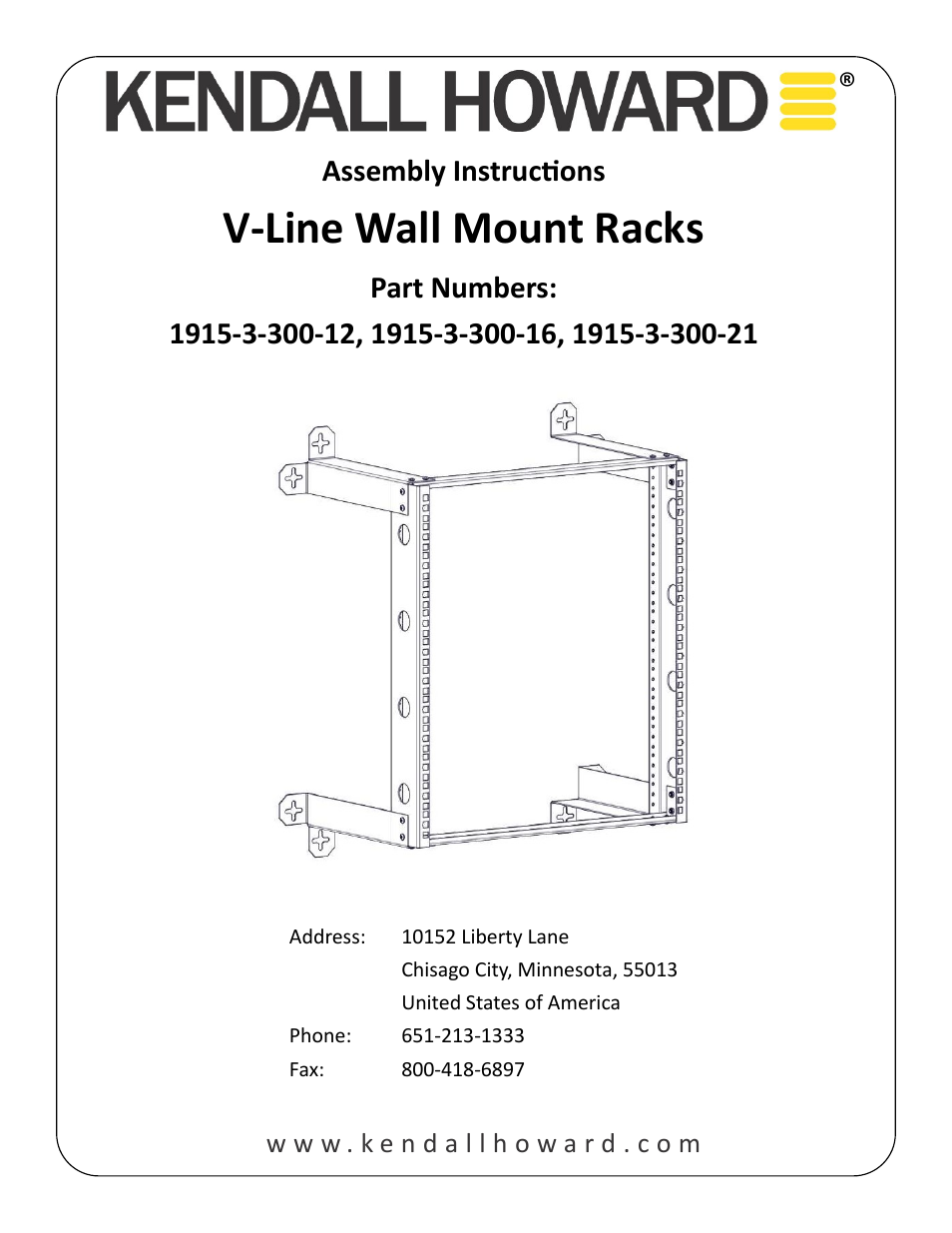 1915-3-300-16 16U V-Line Wall Mount Rack