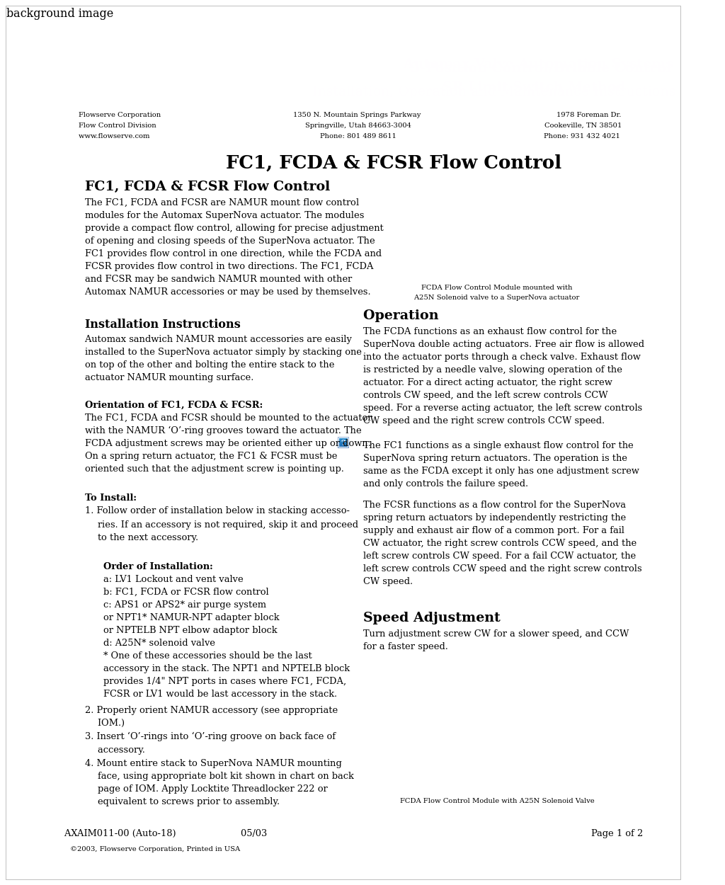 FCDA Flow Control