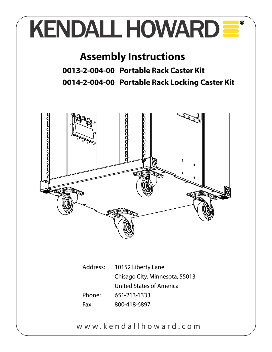001x-2-004-00 Portable Rack Caster Kit