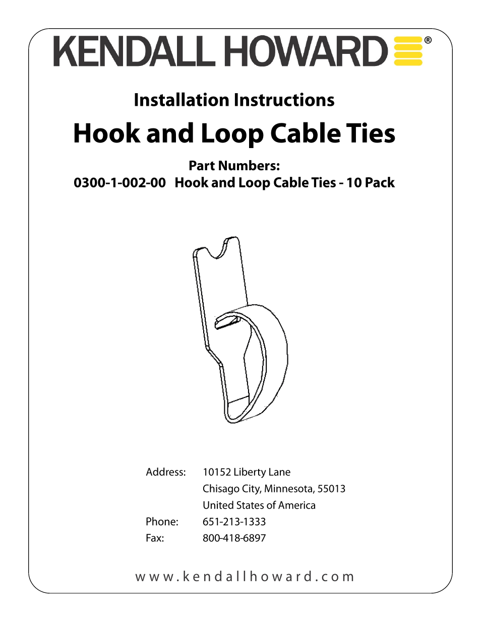 0300-1-002-00 Hook and Loop Cable Ties - 10 pack
