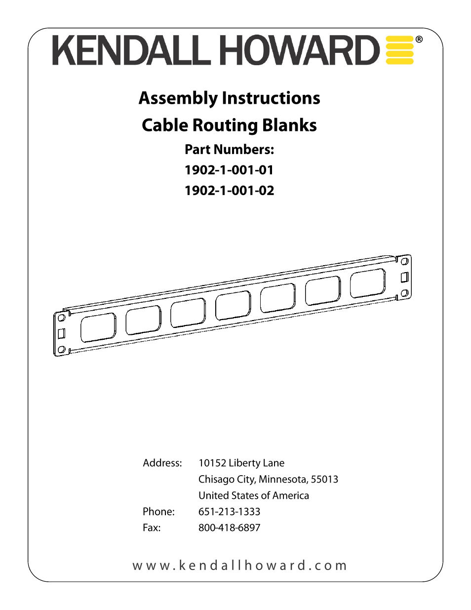 1902-1-001-0x Cable Routing Blank