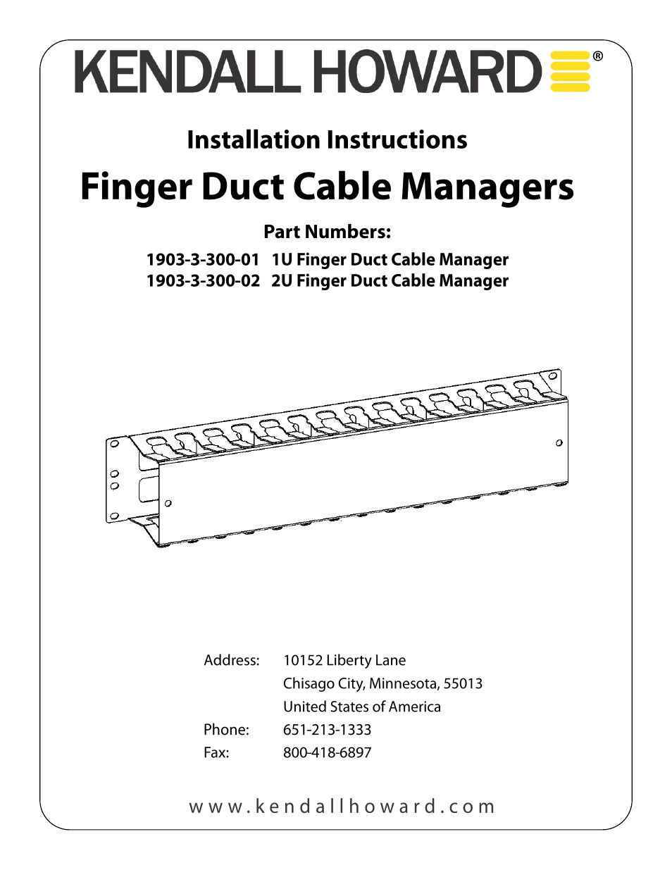 1903-3-300-0x Finger Duct Cable Manager