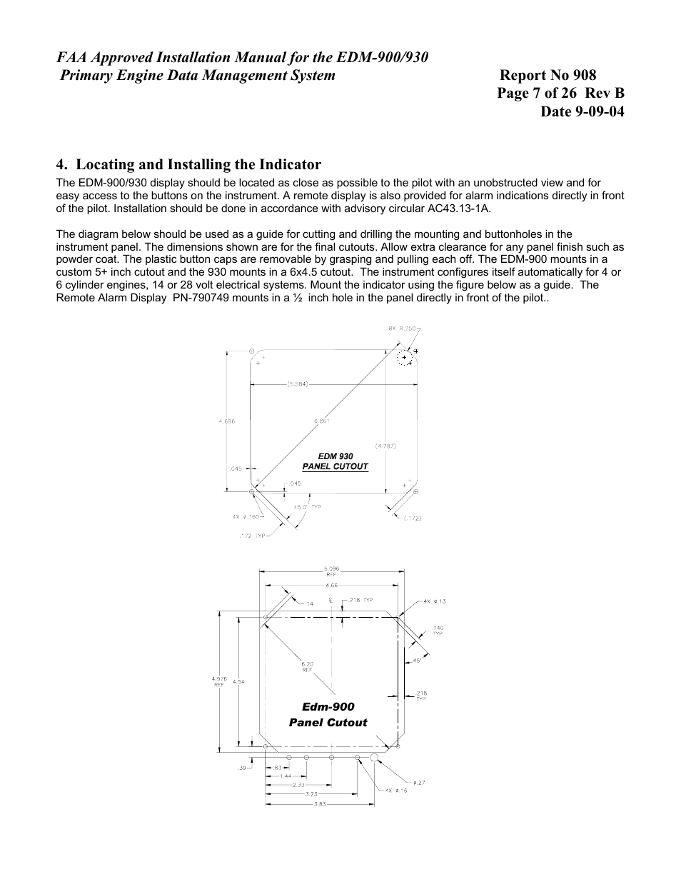 EDM 960 Twin Panel Cutout Guide