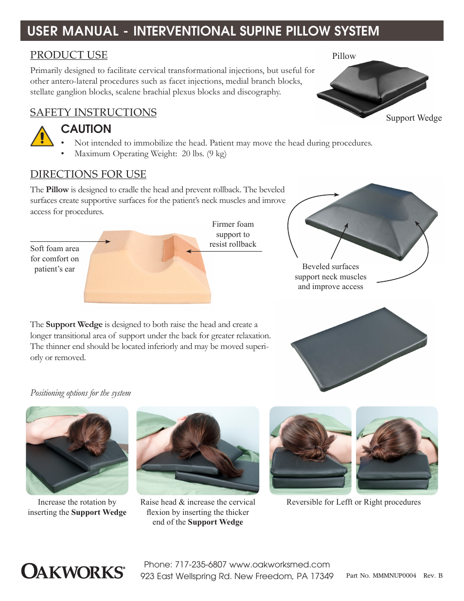 Interventional Supine Pillow System